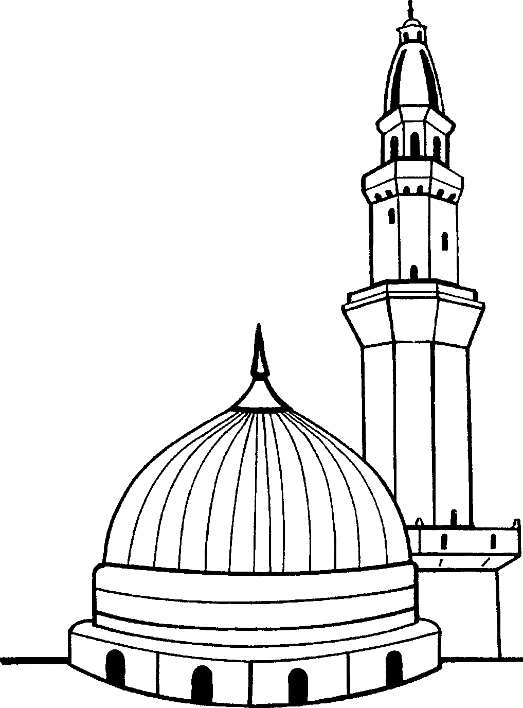 Masjid Nabawi Coloring Pages